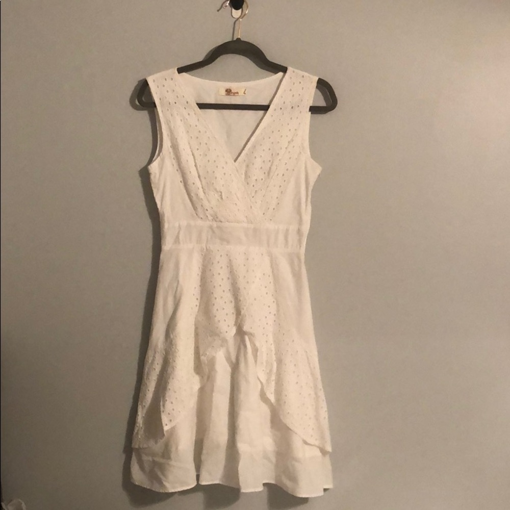 White Eyelet Ruffle Dress